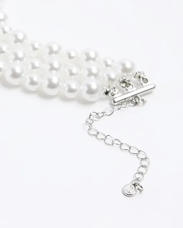 White Pearl Multirow Bracelet