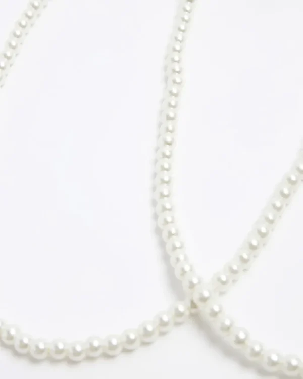 White Pearl Wrap Necklace