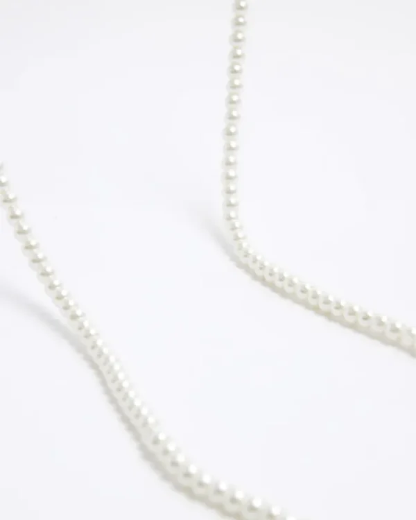 White Pearl Wrap Necklace