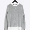 White regular fit knit textured jumper