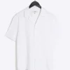 White Regular Fit Seersucker Revere Shirt