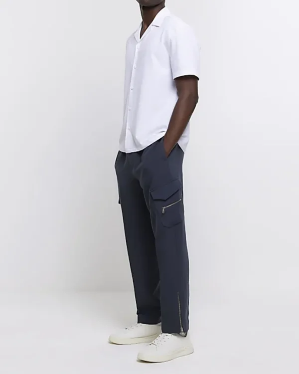 White Regular Fit Seersucker Revere Shirt