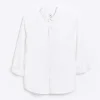 White regular fit twill lyocell shirt