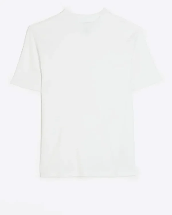 White RI Studio slim fit high neck t-shirt