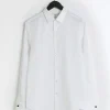 White slim fit double cuff smart shirt