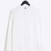 White slim fit grandad collar shirt