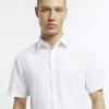 White slim fit short sleeve shirt