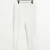 White slim fit tuxedo suit trousers