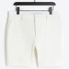 White slim fit waffle shorts