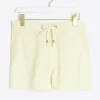 Yellow lyocell drawstring shorts