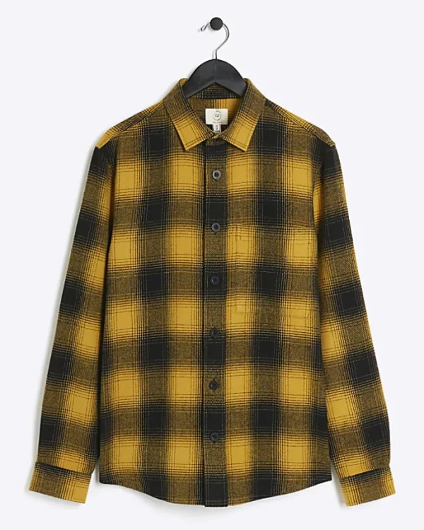 Yellow regular fit check shirt